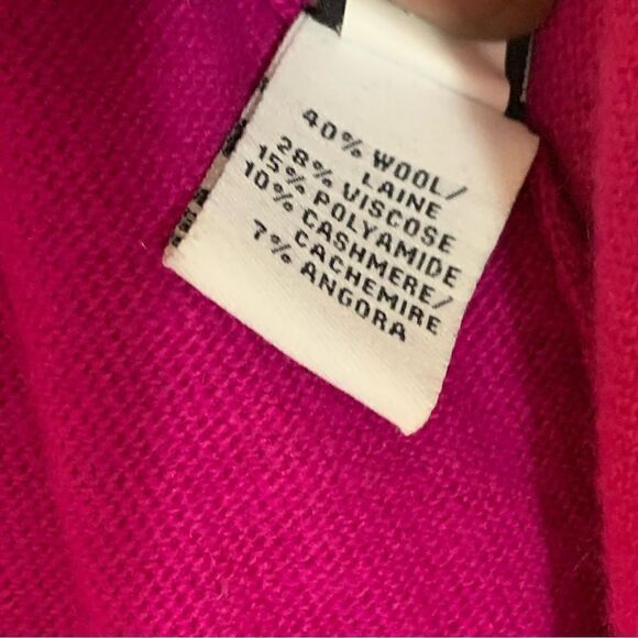 Diane Von Furstenburg Cardigan Sweater Pink Wool Blend Sz Small repair see pics - Picture 4 of 7